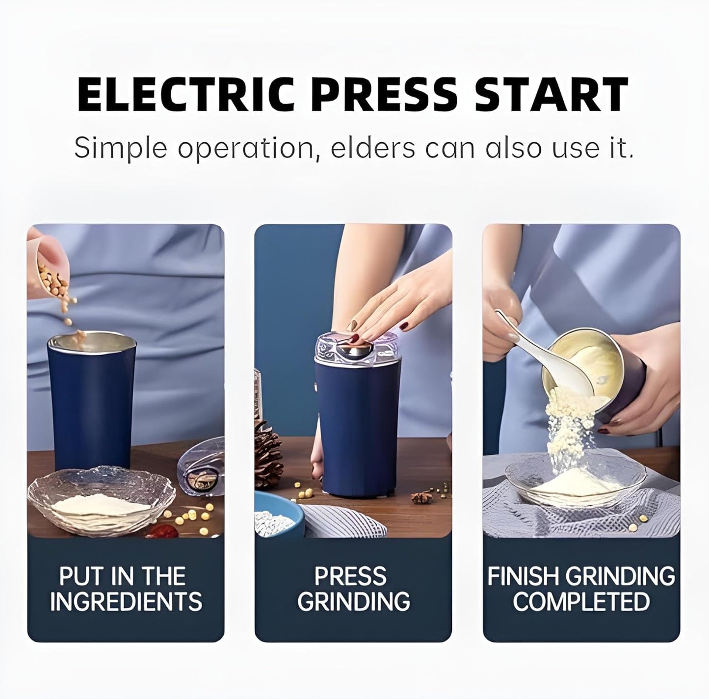 QuickGrind™ - Portable Stainless Steel Mini Mixer Grinder for Kitchen, Home (🔥Limited Stock🔥)